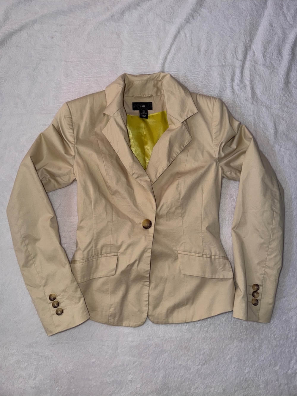 H&M beige tone Single-Button Tailored Blazer size 4